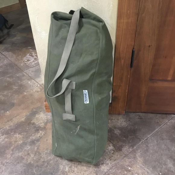 Vintage  Texasport GI style duffel bag 100% cotton heavy duty canvas - Picture 1 of 10